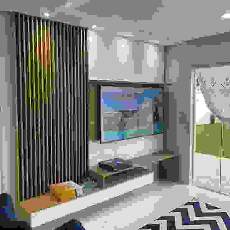 Painel de sala wendel jacson interiores Salas de estar modernas MDF Branco