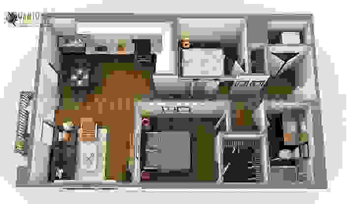 Two Bedroom Residential House 3d Virtual Floor Plan Design By Architectural Rendering Companies Vegas Usa Homify