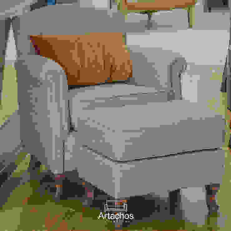 Poltrona com puff Artachos Decorações Sala de estarBancos e cadeiras Bege