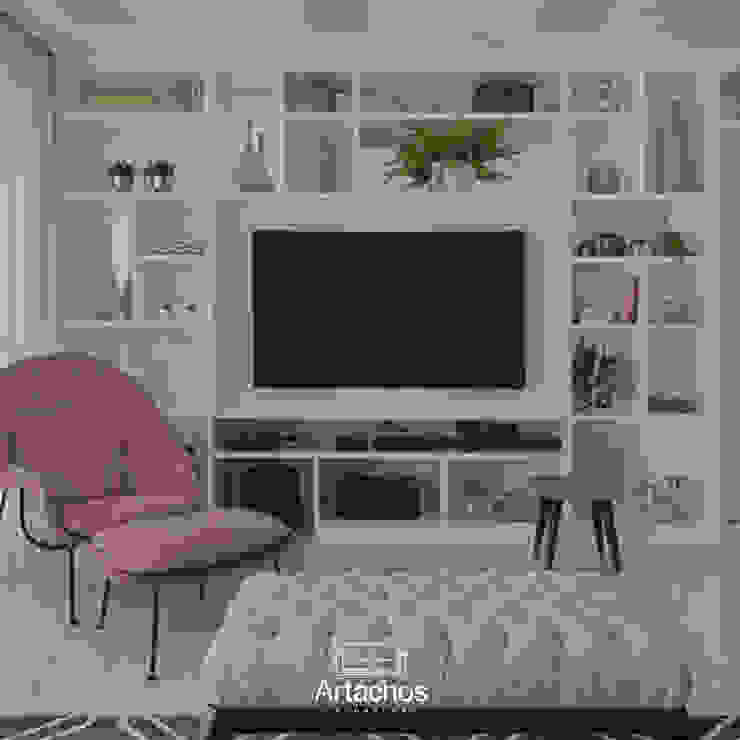 Puff em sala de estar Artachos Decorações CasaAcessórios e Decoração