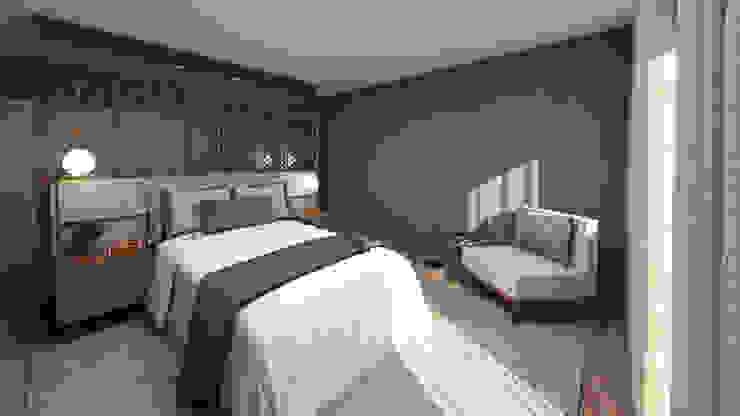 Projeto Tróia, 4Ponto7 4Ponto7 Moderne Schlafzimmer Holz Blau Betten und Kopfteile