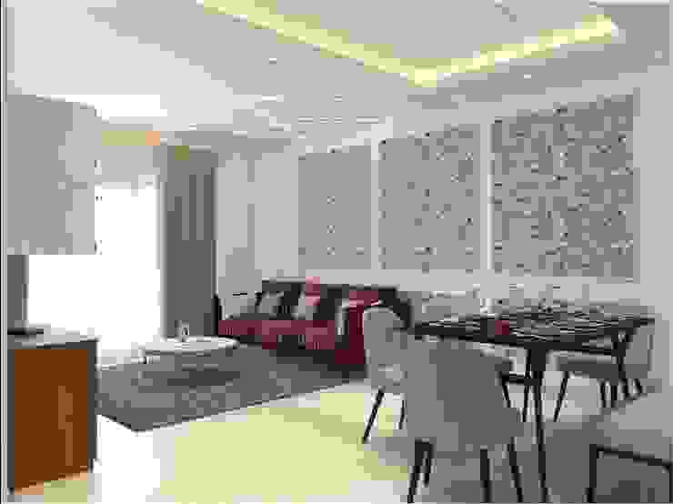 Geometrical pattern concealed LEDs False Ceiling homify Living room