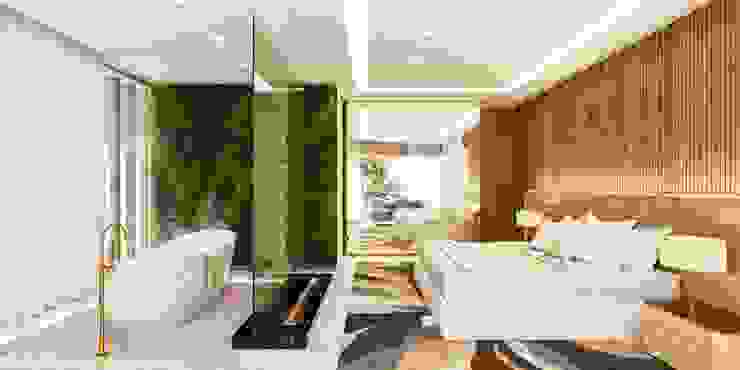 Su&iacute;te Master Camila Pimenta | Arquitetura + Interiores Quartos modernos M&aacute;rmore Bege escritorio,camilapimenta,arquitetasaopaulo,madeira,artefacto,ilumina&ccedil;&atilde;o,projeto,decora&ccedil;&atilde;ointeriores,,design,camilapimentaarquitetura,arquitetoemsaopaulo,luxo,moderno,clean