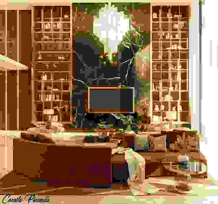 Living Camila Pimenta | Arquitetura + Interiores Salas de estar modernas Madeira Bege escritorio,camilapimenta,arquitetasaopaulo,madeira,artefacto,ilumina&ccedil;&atilde;o,projeto,decora&ccedil;&atilde;ointeriores,,design,camilapimentaarquitetura,arquitetoemsaopaulo,luxo,moderno,clean