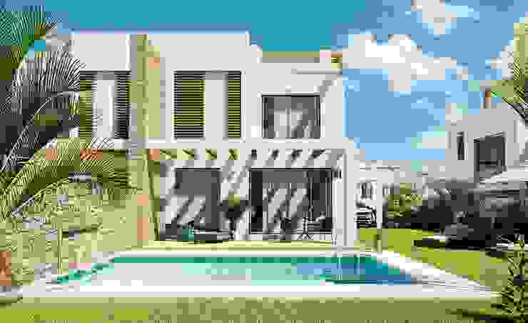 Vista piscina mediagenio.com Piscinas de estilo moderno infografia malaga infografía Málaga render realidad virtual unreal engine recorrido interactivo