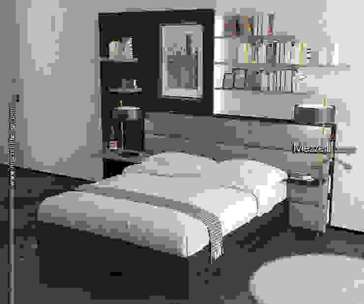 Letto Mezzettidesign Camera da letto moderna Legno Grigio Letto bedroom