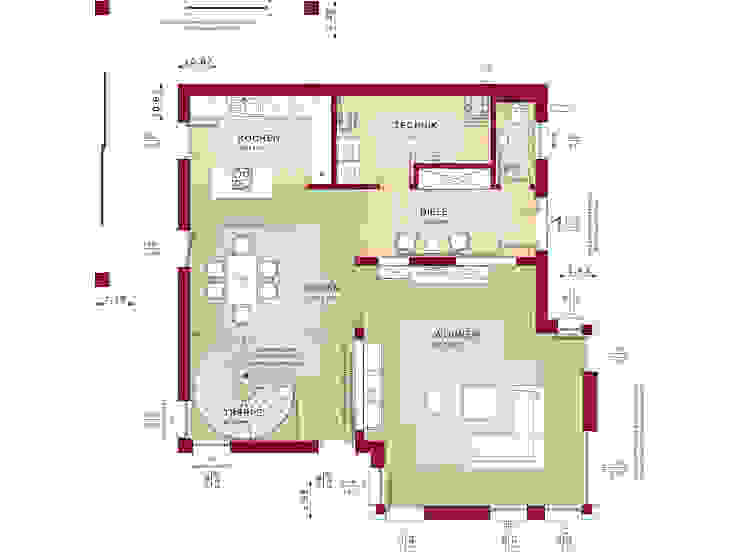CONCEPT-M 193 Potsdam von Bien-Zenker – Grundriss Erdgeschoss Bien-Zenker Moderne Häuser Fertighaus, Musterhaus, Brandenburg, Potsdam, modern, Bien-Zenker, Besichtigung, offener Koch-Essbereich, Einfamilienhaus, Villa, Haus, bauen, schlüsselfertig, made in Germany, nachhaltig, hell, Walmdach, finanzierbar, Preis-Leistungs-Verhältnis, Grundriss, ausgezeichnet, Preis, Service, Finanzierung, Hausbau