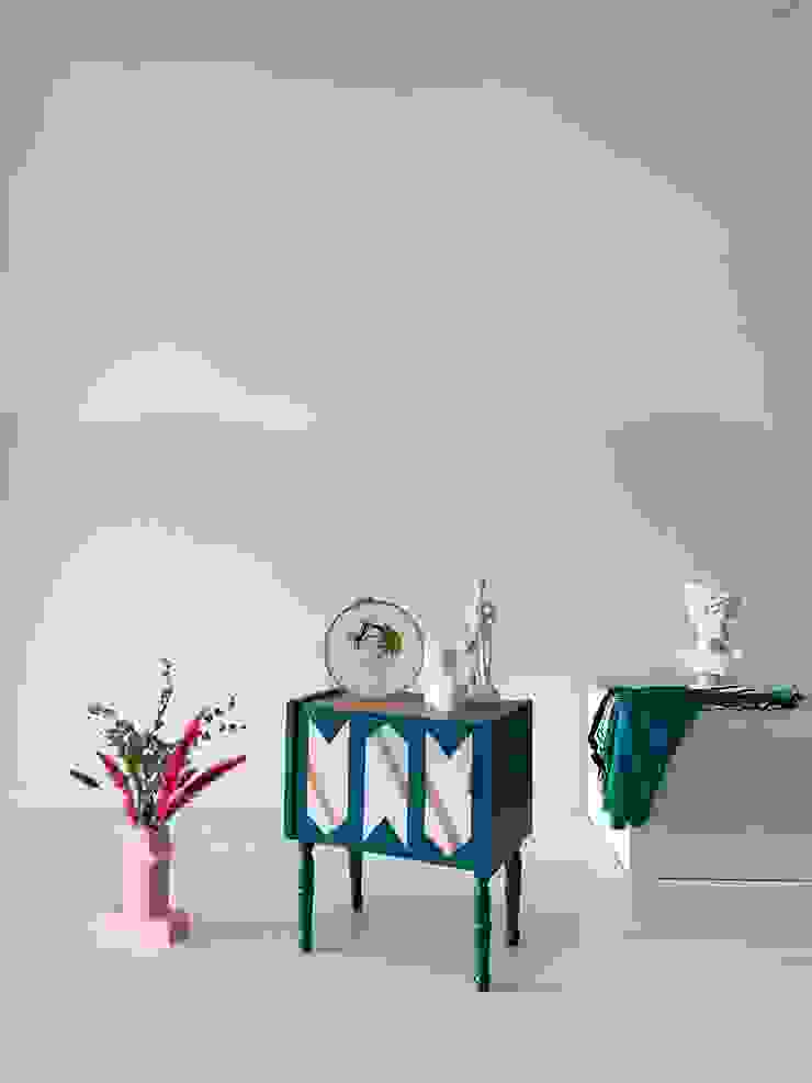 Comodino Pluto Garret's Memories - Interiors Camera da letto in stile classico Legno Verde comodino, vintage, restyling, recupero, verde, rosa, oro, legno, classico, elegante, chic, sailor moon,Comodini