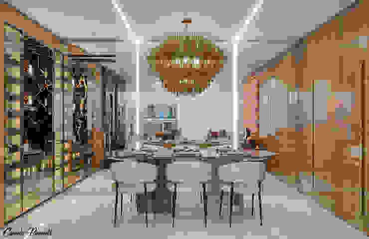 Sala Jantar Camila Pimenta | Arquitetura + Interiores Salas de jantar modernas escritorio,camilapimenta,arquitetasaopaulo,madeira,artefacto,iluminação,projeto,decoraçãointeriores,,design,camilapimentaarquitetura,arquitetoemsaopaulo,luxo,moderno,banheiro,banheira,clean