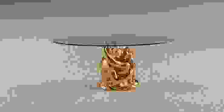 Tavolini da salotto in agglomerato di marmo, DABLEC di Tiziano Moletta DABLEC di Tiziano Moletta Living room Glass Amber/Gold Side tables & trays