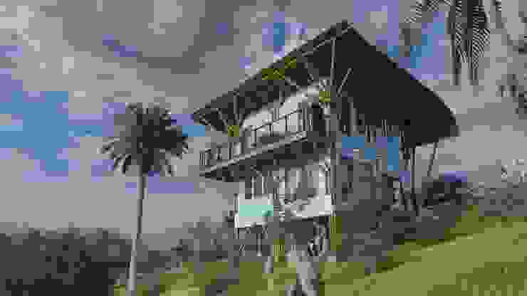 Una casa pequeña que se siente como una mansión IMZA Arquitectura Casas de estilo tropical Bambú Ámbar/Dorado Guadua, sostenibilidad, casa de campo, arquitectura, construcción en guadua, cabaña, moderna, sencilla, casa en guadua, casa de campo