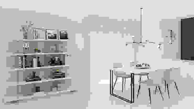 Zona de Refeições NURE Interiores Salas de jantar modernas luxo,preto,clean,moderno,refeições,cozinha,branco