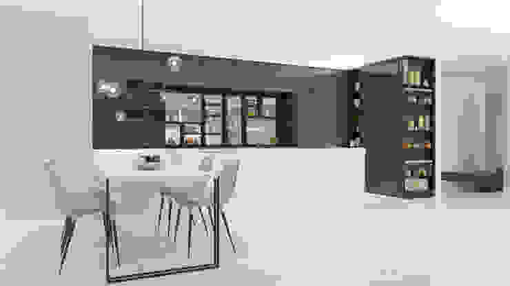 Zona de Refeições e Cozinha NURE Interiores Cozinhas modernas luxo,preto,branco,moderno,clean,cozinha,refeições