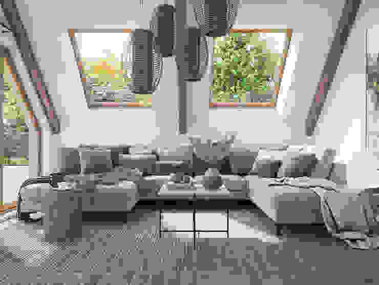Dachgeschosswohnung einrichten, Homepoet GmbH Homepoet GmbH Modern living room Sofas & armchairs