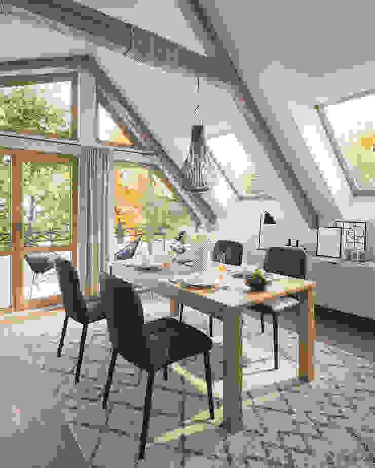 Dachgeschosswohnung einrichten: Esszimmer Homepoet GmbH Moderne Esszimmer Tische