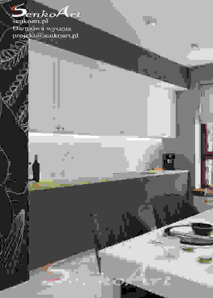Projekt nowoczesnej kuchni w zielonych kolorach Senkoart Design Kuchnia na wymiar Płyta MDF Zielony kuchnia na wymiar,projekt kuchni,kuchnia,projekty domów,dom jednorodzinny,kuchnia zielona,aranżacja kuchni,wizualizacje kuchni,kuchnia skandynawska