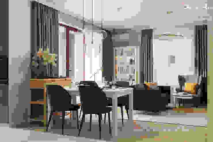 Projekt nowoczesnego salonu Senkoart Design Skandynawski salon Kompozyt drewna i tworzywa sztucznego Wielokolorowy projekt mieszkania,aranżacja mieszkania,salon,aranżacja salonu,salon skandynawski,wizualizacja salonu,projekt salonu,zielony salon,meble drewnopodobne
