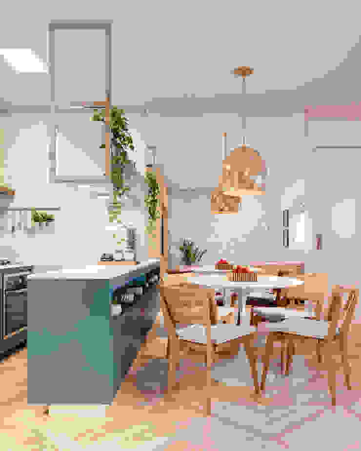 Studio 36 m² Mariana Lourenço Interiores Salas de jantar modernas Mesa, Mobiliário, Plantar, Propriedade, Cadeira, Madeira, Prédio, Design de interiores, Planta de casa, Piso