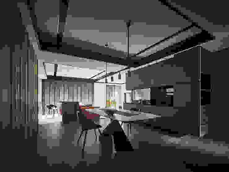 語默 八寶空間美學| BABODESIGN 现代客厅設計點子、靈感 & 圖片 桌子, 家具, 椅子, 阴影, 木头, 建筑学, 建造, 室内设计, 地面, 地板