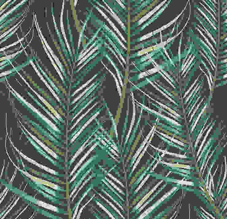 Green wallpaper with leaves design, Press profile homify Press profile homify Tropische Wände & Böden