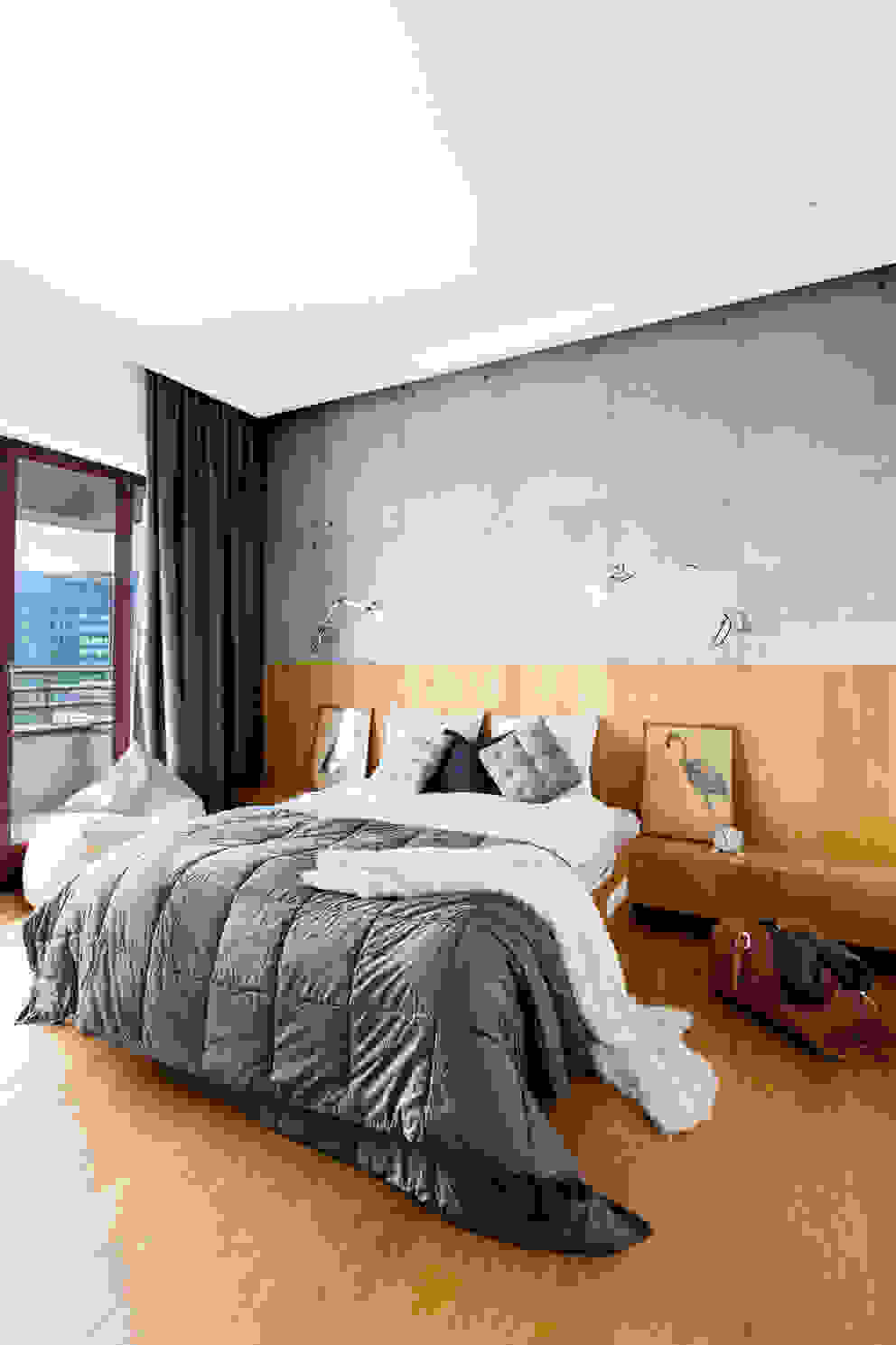 Płyty betonowe apartament Warszawa Muranów, Contractors Contractors Moderne Schlafzimmer Beton Grau