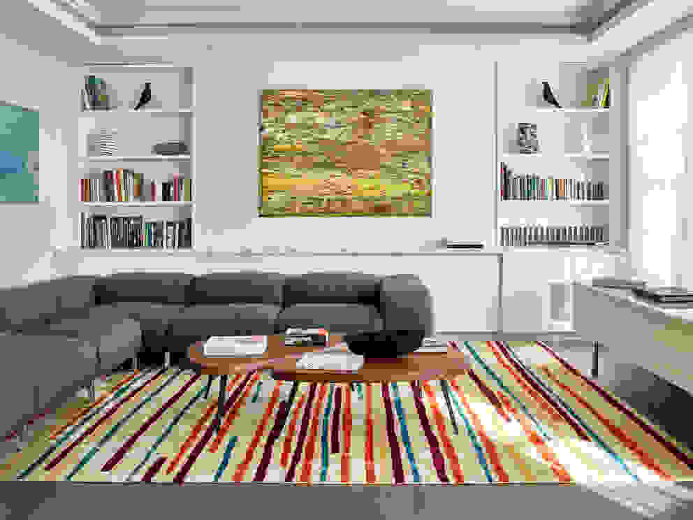 Living Room Morph Interior Ltd Living room White Living room,rug,bookcase,sofa,painting,coffee table
