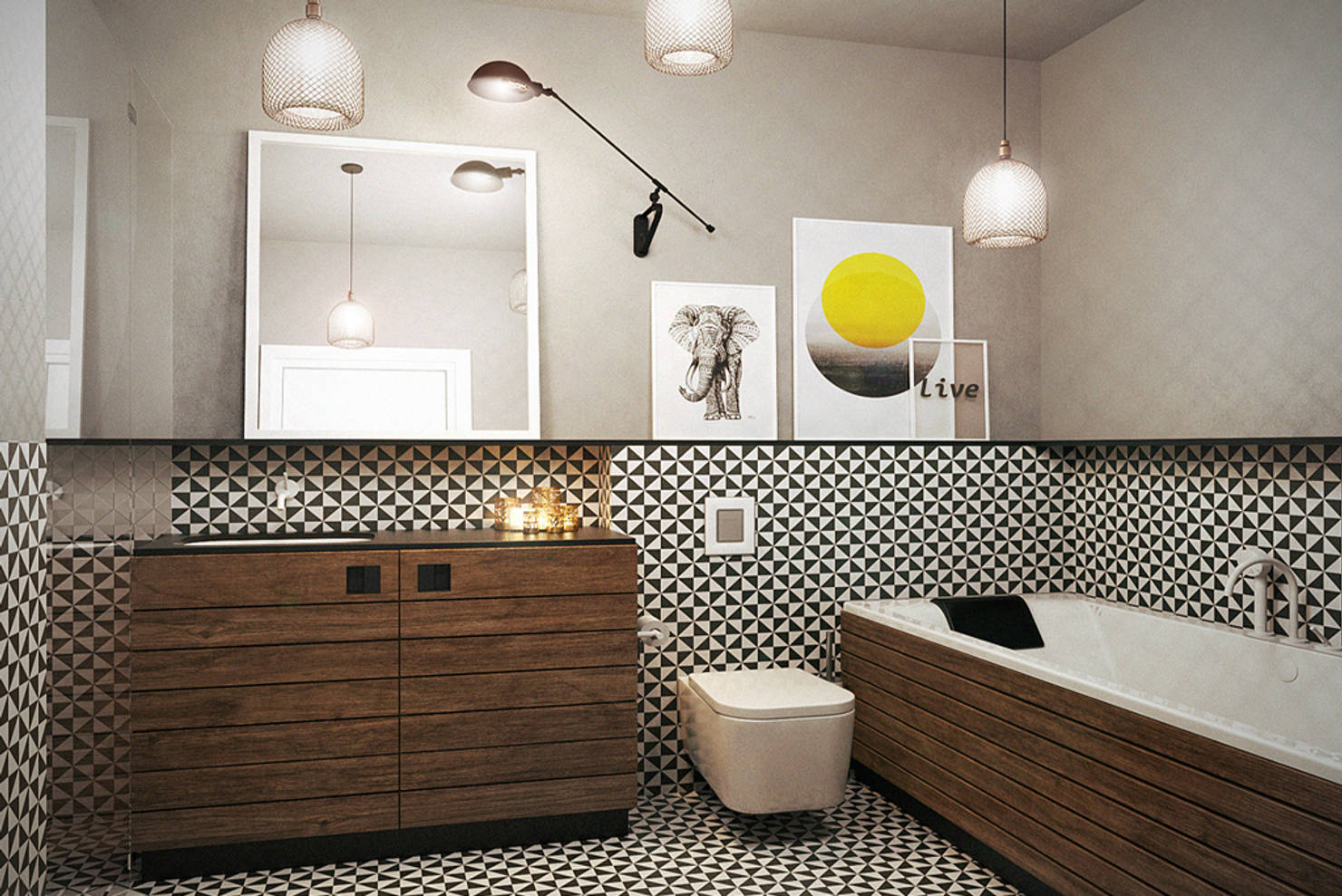 На фото - Дизайн маленькой ванной комнаты — 9 модных идей
				