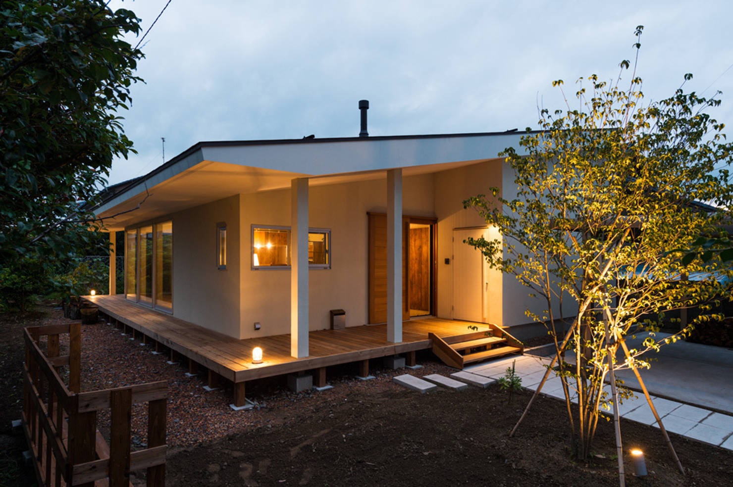 A modern cabin in the woods