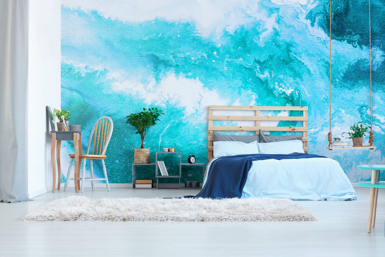 6 самых модных идей для акцентной стены в спальне- фотографии
				