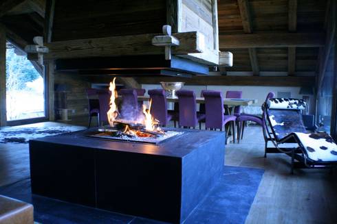 Chalet chardon: conception, architecte d'intérieur et de liaison ... Désign cheminée Chalet