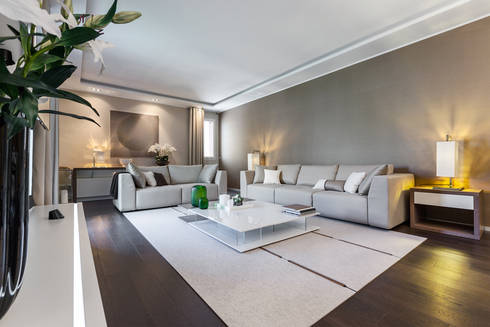 Il moderno confortevole design degli interni per il apartamento in ... Design di interni