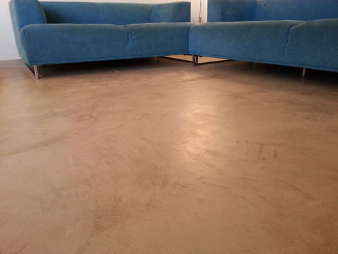 Pavimenti in cemento per interni spatolato a mano di pavimento ... Pavimenti cemento per interni