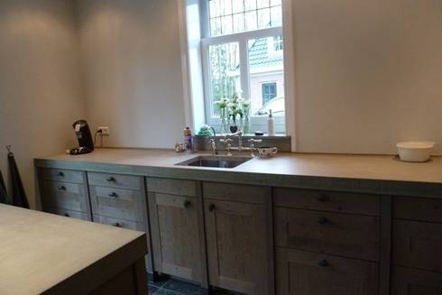 Project achterhoek rustiek hout met beton door de lange keukens ...