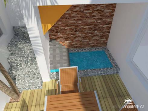 Diseño de jardÃn de invierno con parrilla y patio exterior de ...