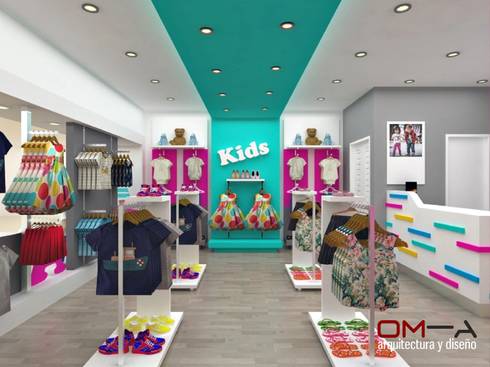 Diseño interior de tienda de ropa para niños von om-a arquitectura y ... Diseño interior de tienda de ropa para niños von om-a arquitectura y ...