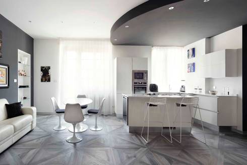 Casa anni 60 trasformata in moderno appartamento con living open ... Open space appartamento