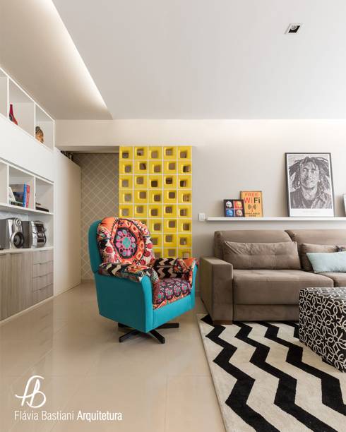 SALA DE ESTAR PARA JOVEM CASAL Salas de estar ecléticas por Flávia Sala De Estar Jovem ~ SALA DE ESTAR PARA JOVEM CASAL Salas de estar ecléticas por Flávia