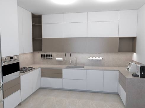 Progetto angolo cottura e Living di Arch. STEFANELLI Gabriella | homify Progetto angolo cottura e Living di Arch. STEFANELLI Gabriella | homify