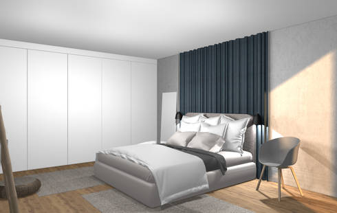 3D Stylisches Schlafzimmer von wohnly | homify 3D Stylisches Schlafzimmer von wohnly | homify