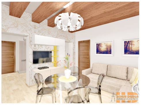Progettazione Bilocale con travi a vista von House Design ... Progettazione Bilocale con travi a vista von House Design ...