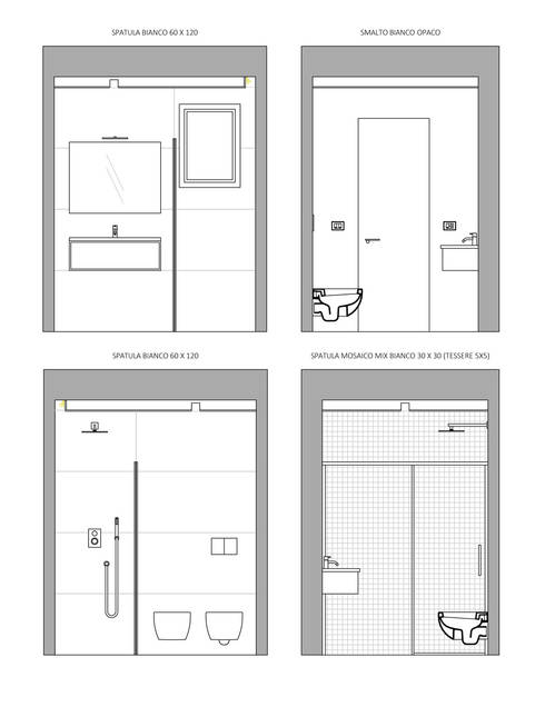 PROGETTI BAGNI por MINIMArchitetti - ristrutturazione bagni | homify PROGETTI BAGNI por MINIMArchitetti - ristrutturazione bagni | homify