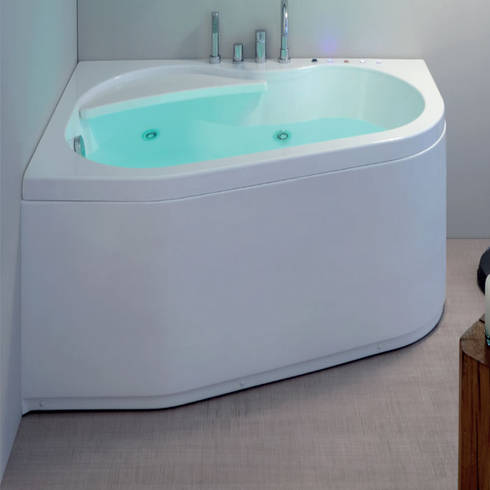 Vasca da bagno angolare serie Wap 150x100xh55 por Jo-Bagno.it | homify Vasca da bagno angolare serie Wap 150x100xh55 por Jo-Bagno.it | homify