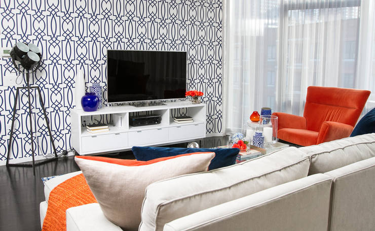  غرفة المعيشة تنفيذ Bhavin Taylor Design,    