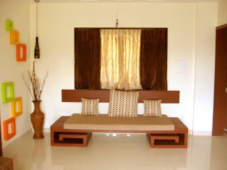 indian living room with diwan