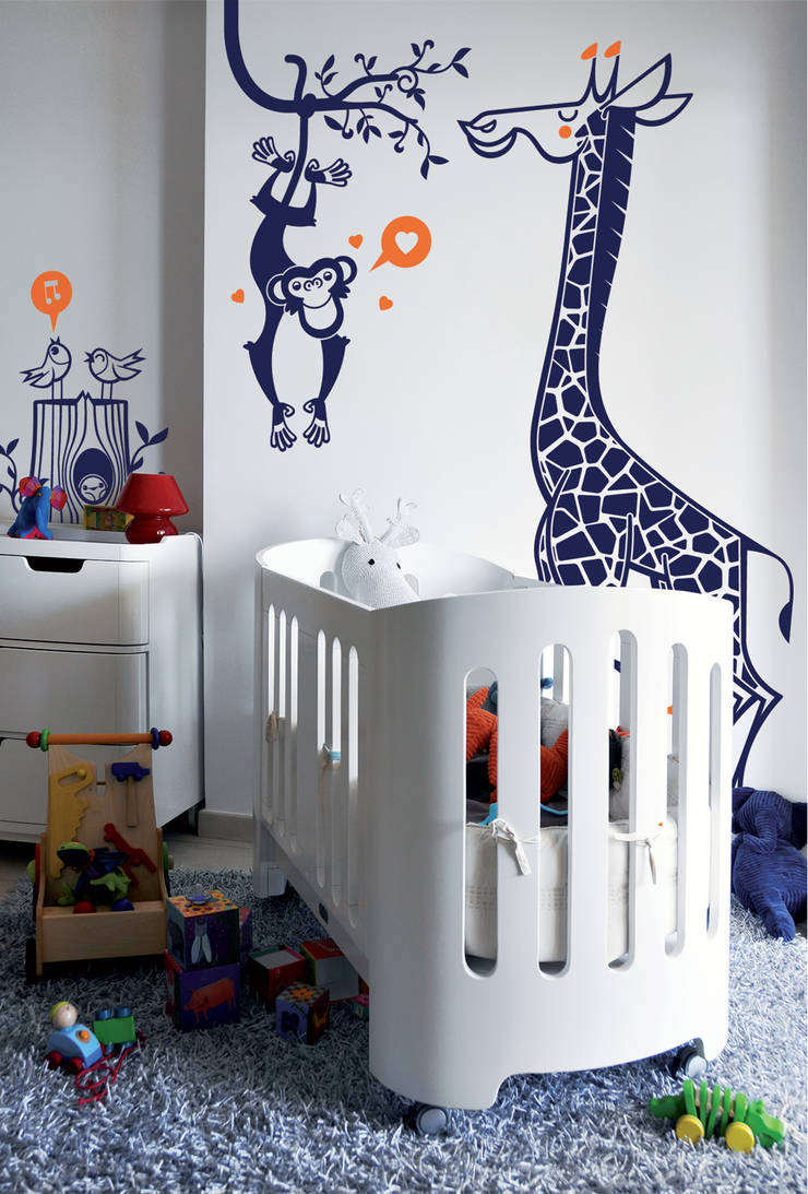 stickers enfants : kit savane E-GLUE - Stickers Muraux et Papier-Peints Enfants Chambre d'enfant originale Accessoires & décorations