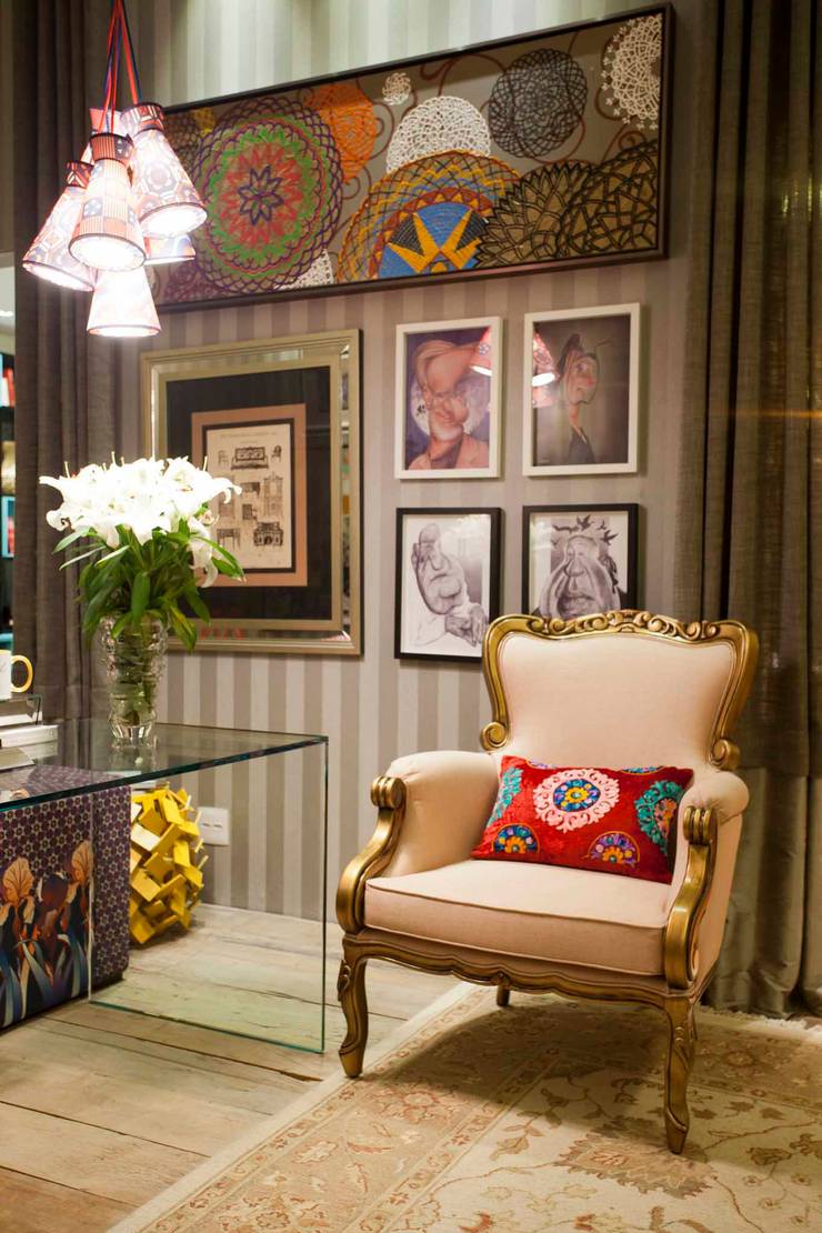  غرفة المعيشة تنفيذ Orlane Santos Arquitetura