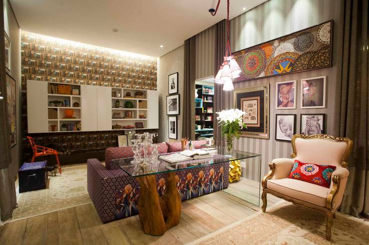 غرفة المعيشة تنفيذ Orlane Santos Arquitetura