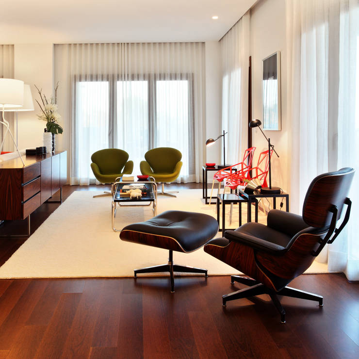 Apartamento Expo_Design Interiores: Salas de estar  por Tiago Patricio Rodrigues, Arquitectura e Interiores