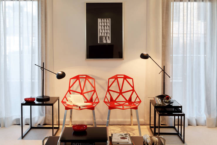 Apartamento Expo_Design Interiores: Salas de estar  por Tiago Patricio Rodrigues, Arquitectura e Interiores