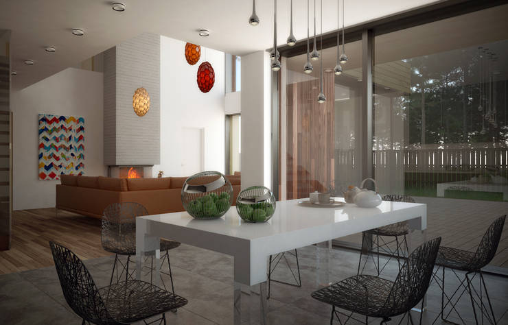  غرفة المعيشة تنفيذ ALEXANDER ZHIDKOV ARCHITECT